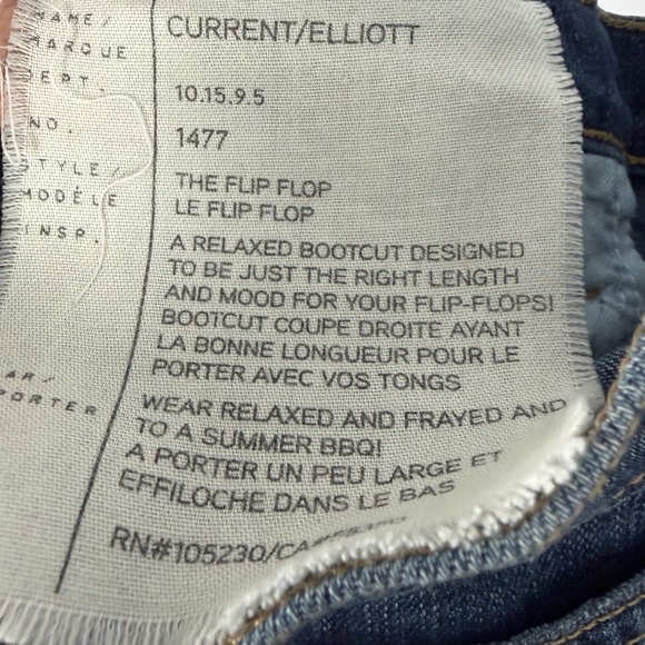 Current Elliott Womens Blue The Flip Flop Loved Frayed Hem Bootcut Jeans Size 28 - Picture 7 of 11